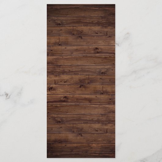 Burgundy Red Romantic Rozen Rustic Wood Weddenscha Programmakaart (Achterkant)