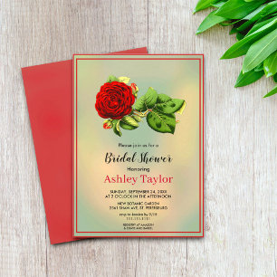 Burgundy Red roos greenery floral Vrijgezellenfees Kaart