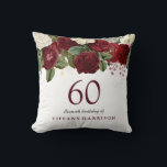 Burgundy Red Rose 60th Birthday Gift Kussen<br><div class="desc">Burgundy Red White Rose 60th Birthday Gift Pillow Bekijk de uitnodiging en het collectie in Niche en Nest Store</div>