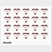 Burgundy Red Rose Bachelorette Party Hart Sticker (Vel)