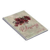 Burgundy Red Rose Floral Blessings Prayer Journal Notitieboek (Rechterzijde)