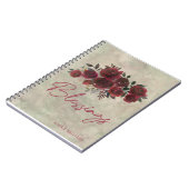 Burgundy Red Rose Floral Blessings Prayer Journal Notitieboek (Linkerzijde)
