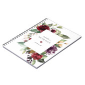 Burgundy Red Rose Floral Recipe Book Notitieboek (Linkerzijde)