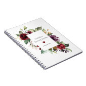 Burgundy Red Rose Floral Recipe Book Notitieboek (Rechterzijde)