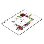 Burgundy Red Rose Floral Recipe Book Notitieboek (Linkerzijde)
