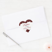 Burgundy Red Rose Flowers Baby Girl Baptisme Hart Sticker (Envelop)