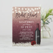 Burgundy Red Rose Gold Wine Bottle Vrijgezellenfee Kaart (Staand voorkant)