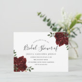 Burgundy Red Rose Romantic Vrijgezellenfeest Kaart (Staand voorkant)