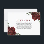 Burgundy Red Rose Romantic Wedding Enclosure Kaart<br><div class="desc">Burgundy Red Rose Romantic Wedding Enclosure Kaart Zie uitnodiging en collectie</div>