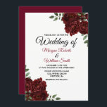 Burgundy Red Rose Romantic Wedding Invitation Kaart<br><div class="desc">Burgundy Red Rose Romantic Wedding Invitation Zie bijbehorend collectie in Niche en Nest store</div>