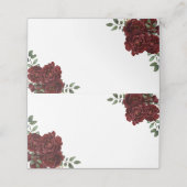 Burgundy Red Rose Table Name Place Card Plaatskaartje (Buitenkant ongevouwen)
