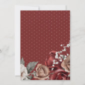 Burgundy Red Roses Floral Bridal Shower Kaart (Achterkant)