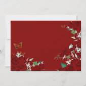 Burgundy Red Roses Floral Butterfly Quinceanera Kaart (Achterkant)