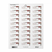 Burgundy Red Roses Floral Wedding Etiket (Full Sheet)