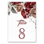 Burgundy Red Roses Floral Wedding Kaart (Voorkant)