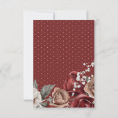 Burgundy Red Roses Floral Wedding RSVP Kaartje (Achterkant)