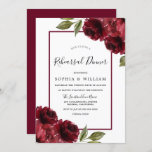 Burgundy Red Roses Modern Rehearsal Dinner Kaart<br><div class="desc">Burgundy Red Roses Modern Rehearsal Dinner Invitation Bekijk het collectie in Niche en Nest Store</div>