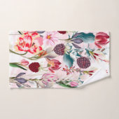 Burgundy Red Rustic Flowers Floral Natuur Handdoek (Handdoek)