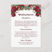 Burgundy Red Rustic Rozen Garland Country Weddensc Informatiekaartje (Voorkant)