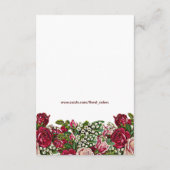 Burgundy Red Rustic Rozen Garland Country Weddensc Informatiekaartje (Achterkant)