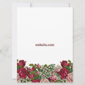 Burgundy Red Rustic Rozen Garland Country Weddensc Kaart (Achterkant)