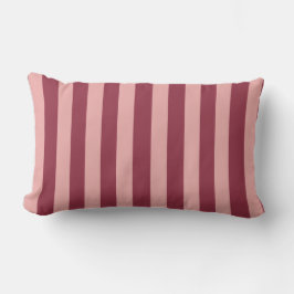 Burgundy Red & Salmon Pink Striped Buitenkussen