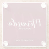 Burgundy Red Script - Aangepaste bridesmaïden Glazen Onderzetter (Achterkant)