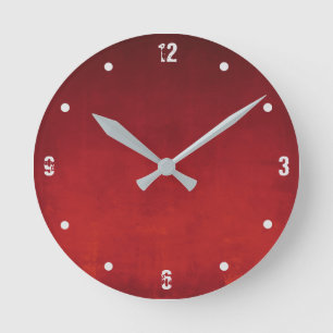 Burgundy Red Sinaasappel Modern Rustisch omber Abs Ronde Klok