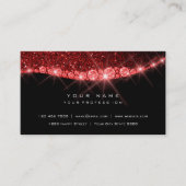 Burgundy Red Sparkly Diamond Glitter Black Visitekaartje (Voorkant)
