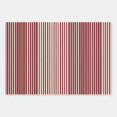 Burgundy Red Stripe Inpakpapier Vel (Voorkant 3)