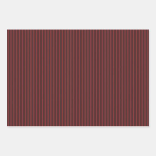 Burgundy Red Stripe Inpakpapier Vel (Voorkant 2)