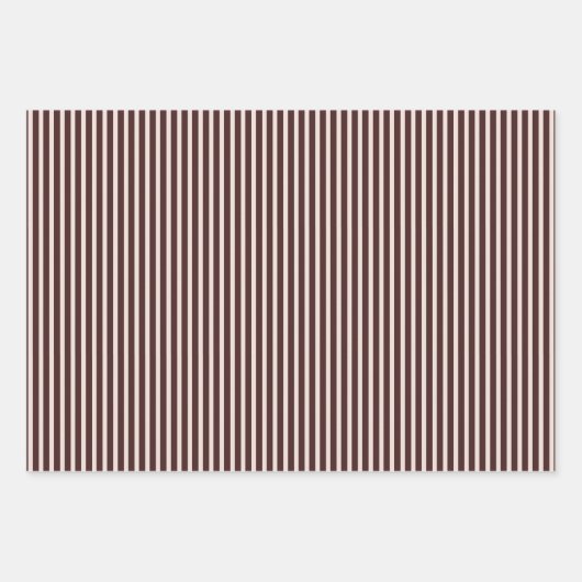 Burgundy Red Stripe Inpakpapier Vel (Voorkant)