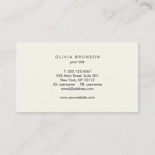 Burgundy Red Suede Simple Elegant Visitekaartje (Achterkant)