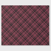 Burgundy Red Tartan Pset Holiday Cadeaupapier (Vlak)