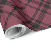 Burgundy Red Tartan Pset Holiday Cadeaupapier (Rol Hoek)