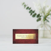 Burgundy Red Velvet Gold Label Makeup Hair Salon (Staand voorkant)