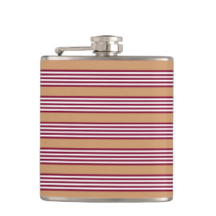 Burgundy red vijf strepen patroon heupfles