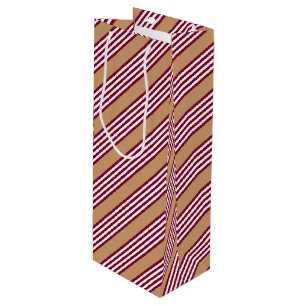 Burgundy red vijf strepen patroon wijn cadeautas