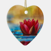 Burgundy Red Water Lily Keramisch Ornament (Rechts)