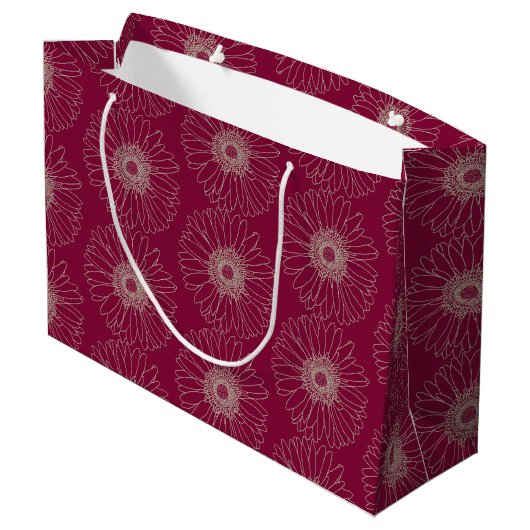 Burgundy Red Wedding Welcome Paper Gift Bag Groot Cadeauzakje (Achterkant Gekanteld)
