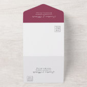 Burgundy Red White Blue Floral Christelijk huwelij All In One Uitnodiging (Buitenkant)