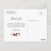 Burgundy Red White Floral Gold Confetti Briefkaart (Achterkant)
