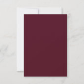 Burgundy Red White Floral Wedding Rehearsal Dinner Kaart (Achterkant)