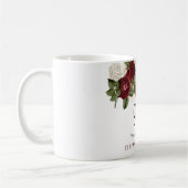 Burgundy Red White Rose 90th Birthday Favor Gift Koffiemok (Links)