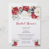 Burgundy Red White Shimmer Vrijgezellenfeest Kaart (Voorkant)