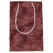 Burgundy Red White Stripes Valentine's Day Medium Cadeauzakje (Voorkant)