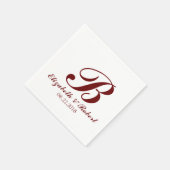 Burgundy Red White Weduwmonogram Servet (Hoek)