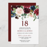 Burgundy Red Wine Floral 18th Birthday Invite Kaart<br><div class="desc">Burgundy Red Wine Floral 18th Birthday Invite Zie bijbehorend collectie in Niche en Nest Store We hebben ook veel andere uitnodigingen en collecties.</div>