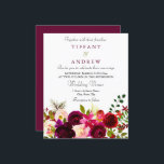 Burgundy Red Wine Floral Budget Weddenschap<br><div class="desc">Burgundy Red Wine Floral Budget Weddenschap</div>