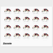 Burgundy Red Wine Floral Wedding Engagement Party Ronde Sticker (Vel)
